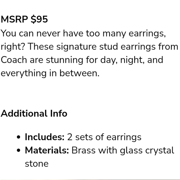 NWT Coach Signature C Stud Earrings Set - Picture 2 of 6